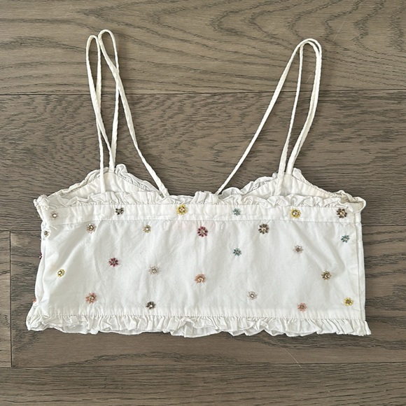 EUC Zara Cropped Floral Beaded Tank - Picture 2 of 5